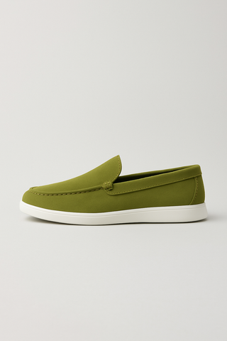 Olive Green Slip-On Loafers