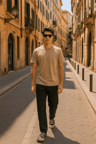 Beige Regular Fit T-Shirt for Everyday Comfort - Ecowears.pk