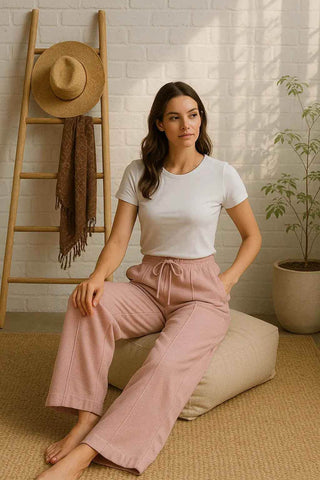 Blush Pink Trouser - Stylish Straight-Leg Design for Every Occasion - Ecowears.pk