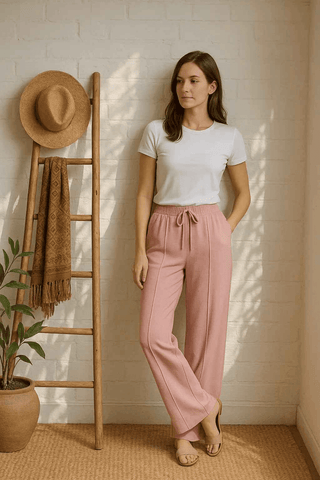 Blush Pink Trouser - Stylish Straight-Leg Design for Every Occasion - Ecowears.pk