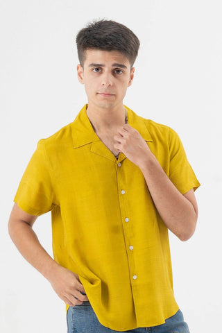 Bold Mustard Short Sleeve Shirt for Trendy Summer Looks - Ecowears.pk