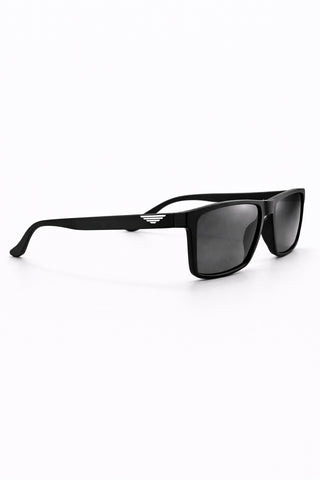 Sleek Matte Wayfarers – Graphic Wing Detail