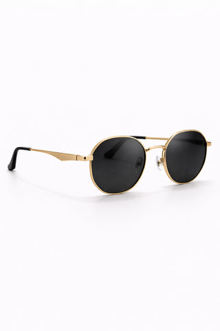 Stealth Matte Wayfarers - Golden arms