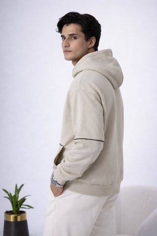 Beige Minimalist Hoodie