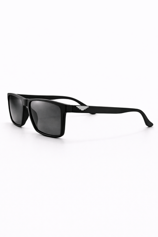 Sleek Matte Wayfarers – Graphic Wing Detail