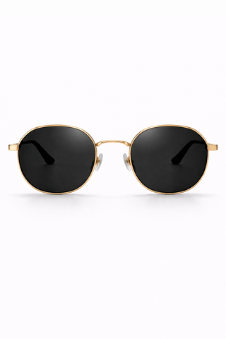 Stealth Matte Wayfarers - Golden arms
