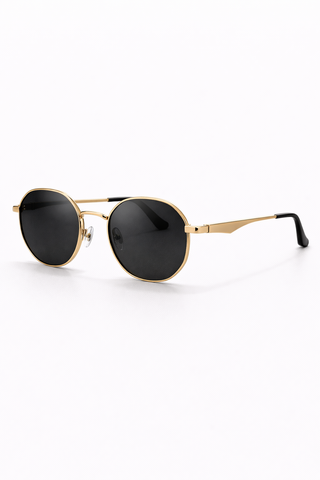 Stealth Matte Wayfarers - Golden arms
