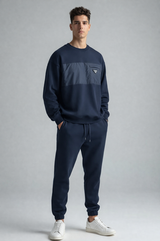 Navy Tech Sweatshirt & Jogger Set