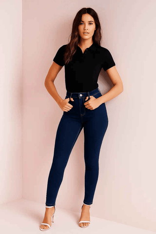 Classic Dark Blue Skinny Jeans for Timeless Style and Comfort - Ecowears.pk