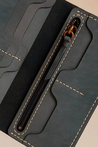 Classic Light Blue Leather Passport Holder - Ecowears.pk