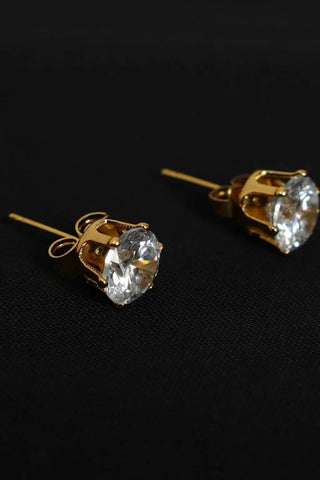 Classic Solitaire Stud Earrings - Timeless Sparkle - Ecowears.pk