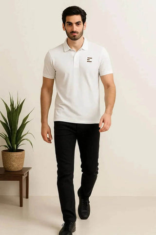 Classic White Polo Shirt for Men - Premium Casual Wear - Ecowears.pk