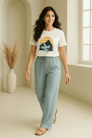 Cloud Mist Relaxed Trousers - Ecowears.pk
