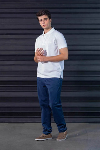 Crisp White Polo Shirt for Men with Classic Collar - Timeless Style and Comfort - Ecowears.pk