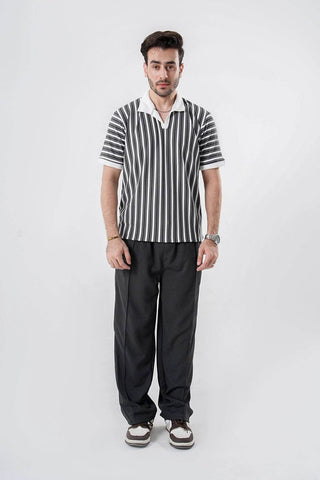 Charcoal Ribbed Premium Trouser – Modern Fit with Sophisticated Style - Ecowears.pk