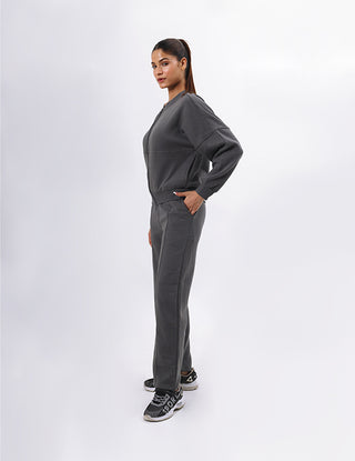 Dark Gray Plush Bomber Traksuit