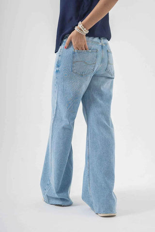 Easygoing Wide-Leg Blue Jeans for Effortless Trendy Style - Ecowears.pk