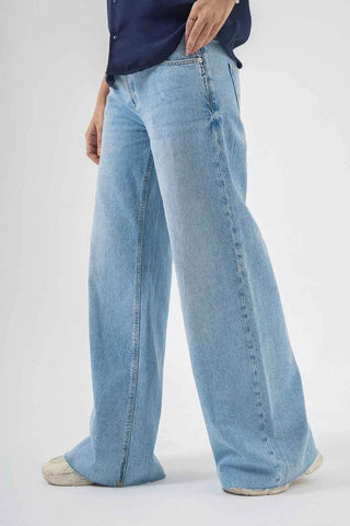 Easygoing Wide-Leg Blue Jeans for Effortless Trendy Style - Ecowears.pk