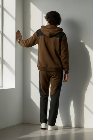 Men’s Brown & Black Panel Tracksuit