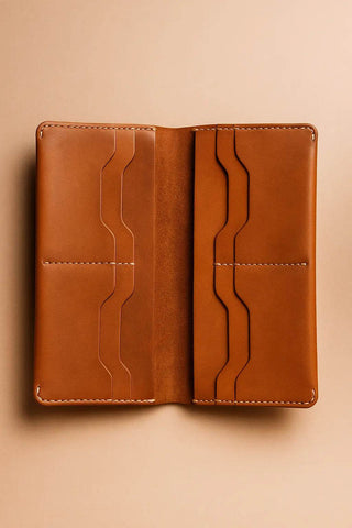 Heritage Saddle Tan Leather Passport Holder - Ecowears.pk
