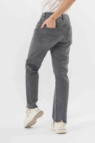 High Waist Grey Denim Pants for a Trendy Minimal Look - Ecowears.pk