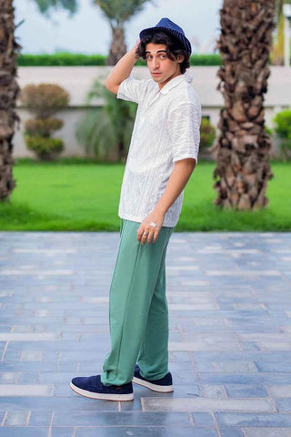 Luxury Embroidered Shirt and Green Trousers for Elegant Style - Ecowears.pk