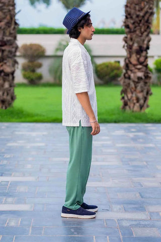 Luxury Embroidered Shirt and Green Trousers for Elegant Style - Ecowears.pk