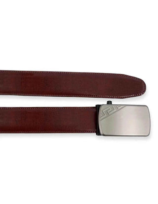 Leather Belt Brown – Slide Buckle with Metallic Texture - Ecowears.pk