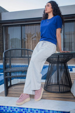 Light Grey Wide-Leg Trousers for a Comfy Lounge Fit - Ecowears.pk