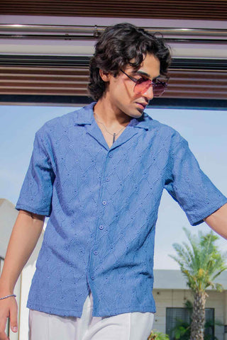 Blue Mirage Button-Down Shirt for Ultimate Comfort and Effortless Style - Ecowears.pk