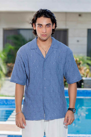 Blue Mirage Button-Down Shirt for Ultimate Comfort and Effortless Style - Ecowears.pk