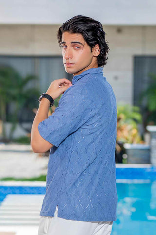 Blue Mirage Button-Down Shirt for Ultimate Comfort and Effortless Style - Ecowears.pk