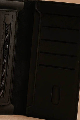 Minimalist Jet Black Leather Passport Holder - Ecowears.pk