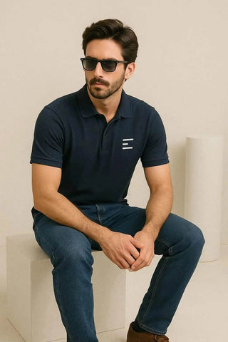 Navy Blue Polo Shirt for Men – Bold, Minimalist & Refined Comfort - Ecowears.pk