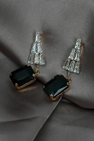 Pearl Cross Stud Earrings & Gold Cuff Bracelet Set-Elegant & Chic - Ecowears.pk