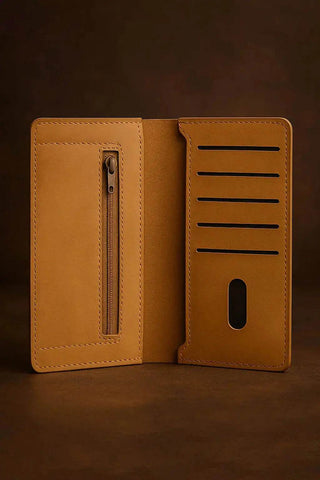 Premium Tan Leather Wallet (Save Extra 400) - Ecowears.pk