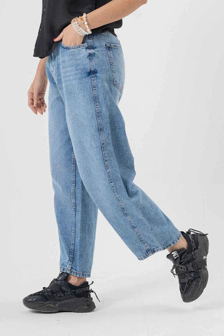 Relaxed Wide Leg Jeans in Light Blue - Effortless Comfort and Style - Ecowears.pk