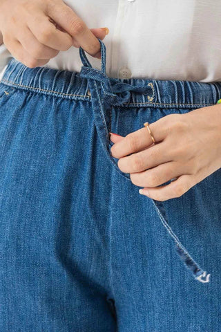 Relaxed Wide Leg Blue Denim Pants for Effortless Style and All-Day Comfort - Ecowears.pk