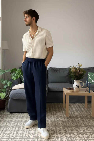 Royal Blue Stitch Trousers in Dark Blue for Stylish Comfort - Ecowears.pk