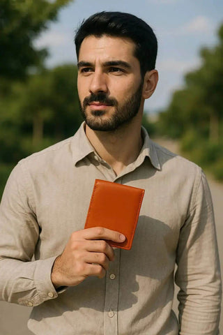 Slim RFID Leather Wallet – Minimalist Bifold in Multiple Colors - Ecowears.pk
