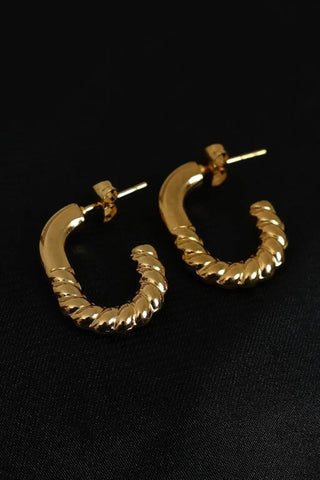 Twisted C-Hoop Earrings-Bold & Chic - Ecowears.pk