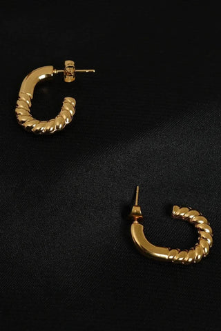 Twisted C-Hoop Earrings-Bold & Chic - Ecowears.pk