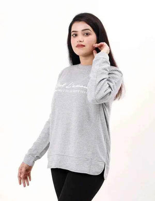 Women's Mango Sweatshirt -Light Grey - Ecowears.pk