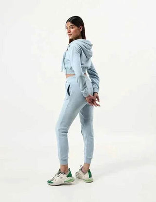 Women's Hoodie and Pants Set - Zipper Casual Hoodie with Waist Stretch Pants - Ecowears.pk